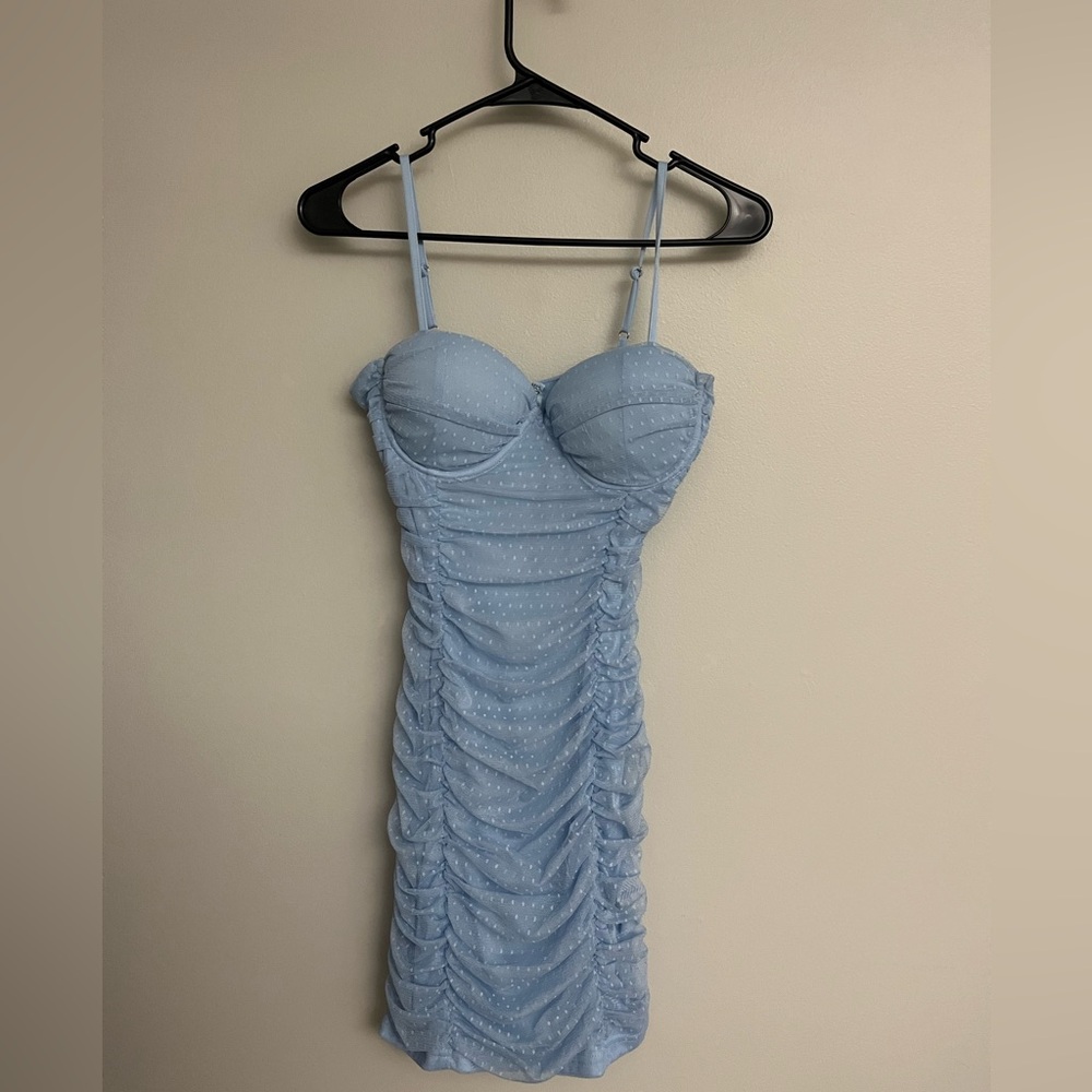 Windsor Light Blue Ruched Dress